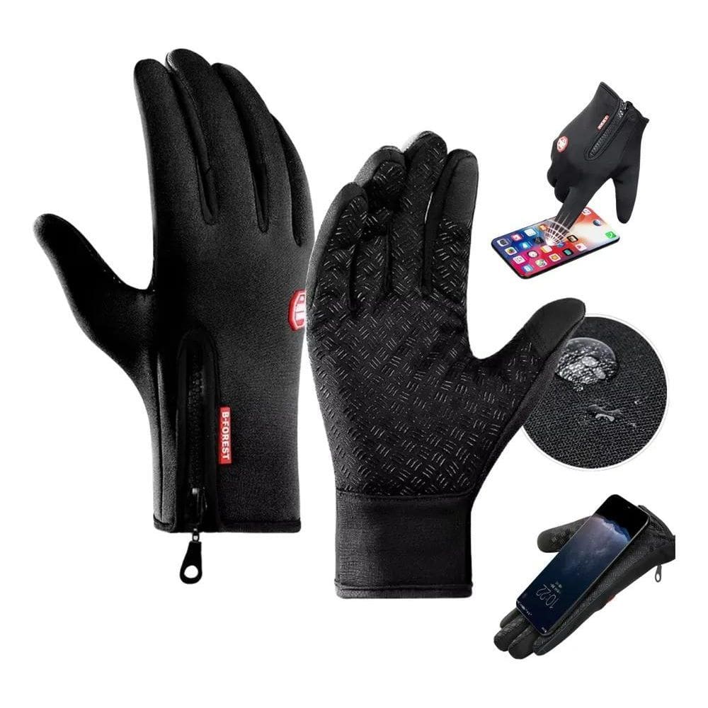 2X Par Luva Motoqueiro Térmica E Impermeável Com Touch Scree