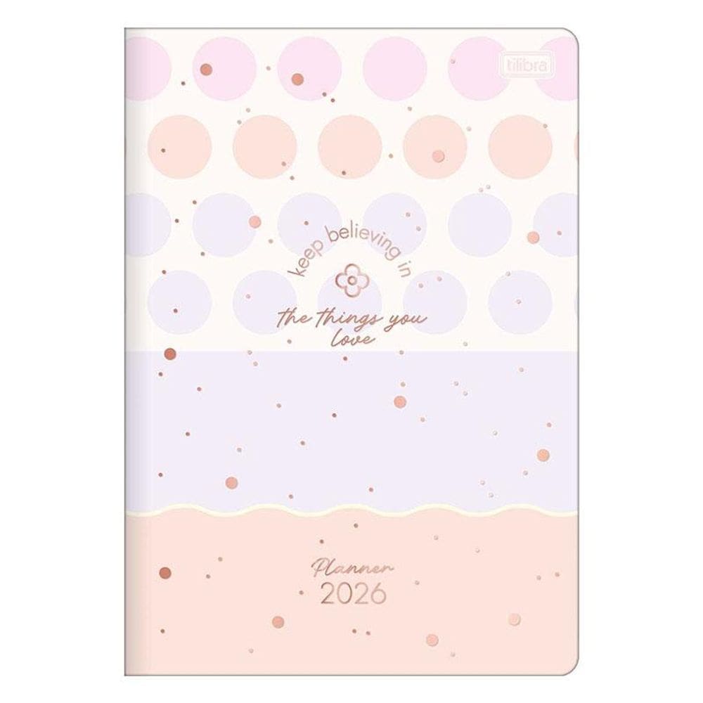 Agenda Planner Soho 2026 Grampeado 20 Folhas Bolinhas - Tilibra