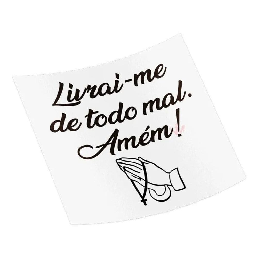 2X Adesivo Livrai-Me De Todo Mal Amém Carro Moto Frase