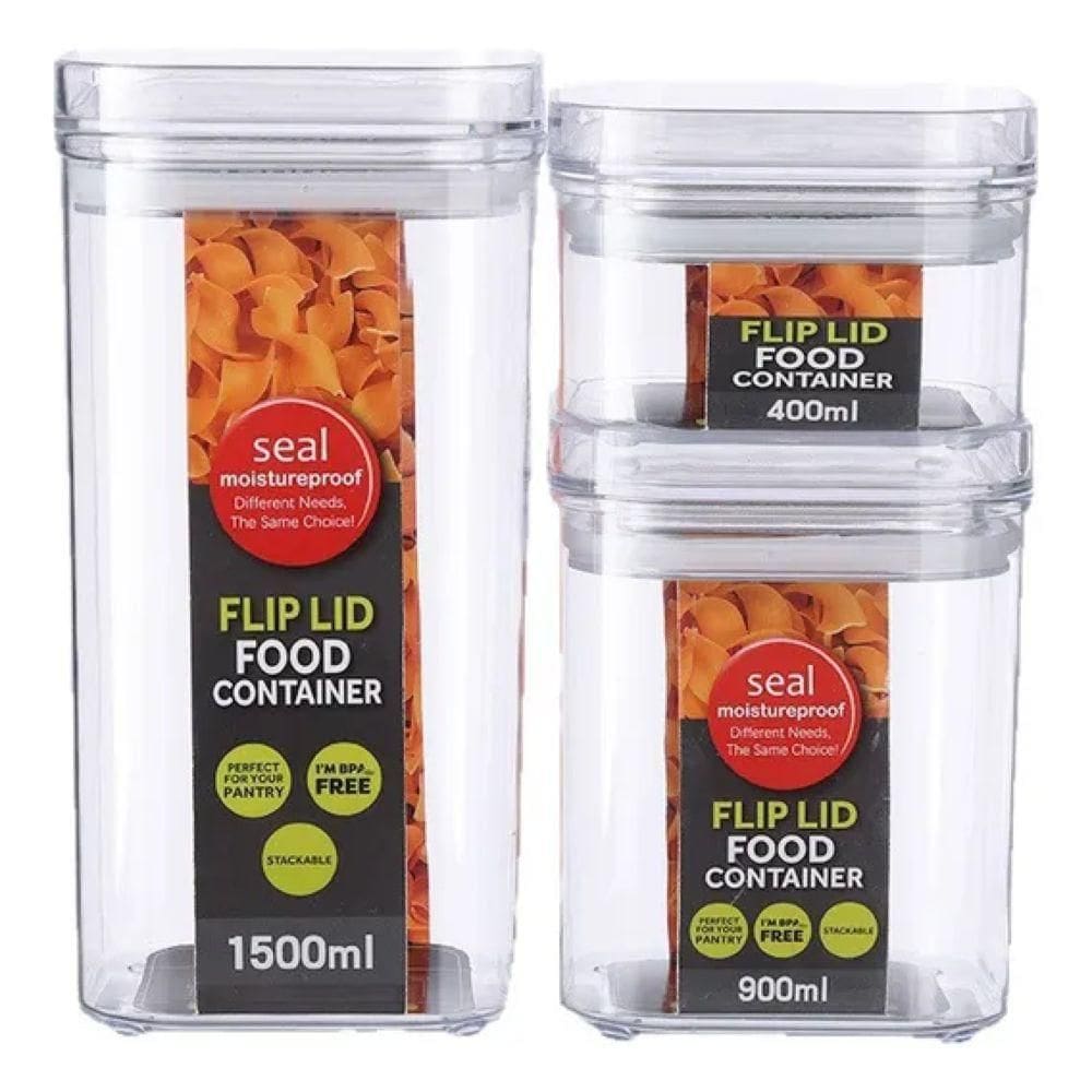 Kit de Potes Herméticos Com 3 Peças 400/9001500 ml - Quanhe