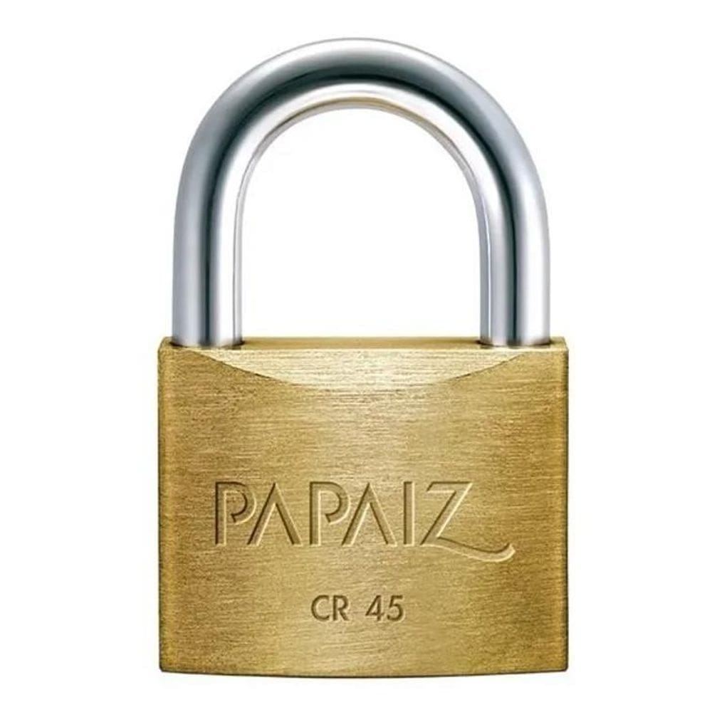 2X Cadeado Papaiz Grande Cr 45Mm Latão Maciço 2 Chaves Cor D