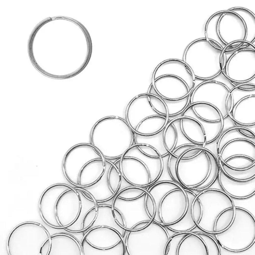 Argola Para Chaveiro 2.5Cm Níquel Com 30 Peças