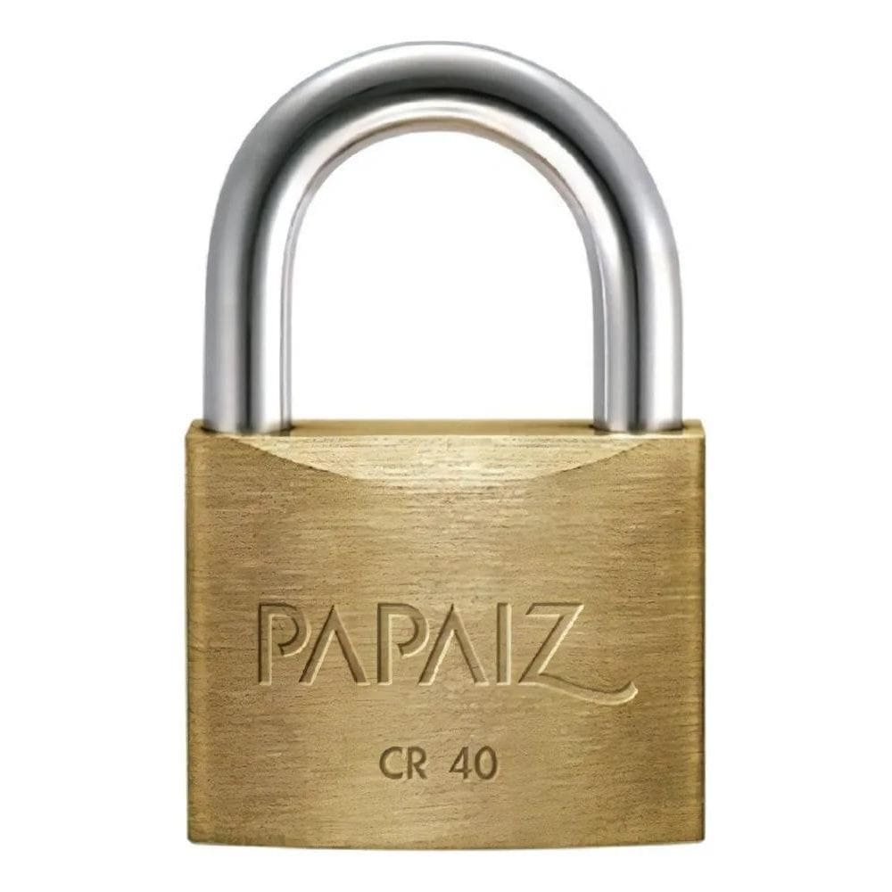 2X Cadeado De Latão Cr40 - Papaiz Cor Dourado