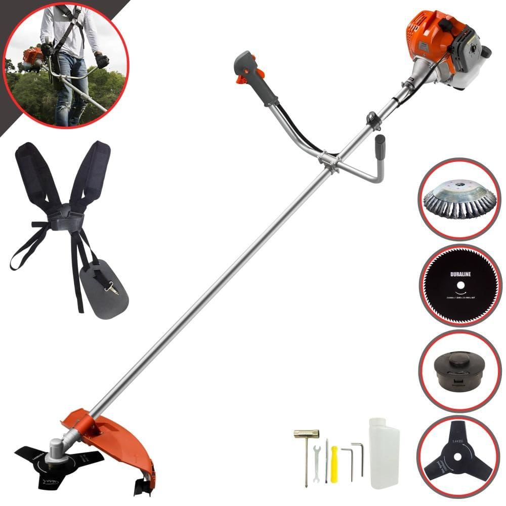 Roçadeira Lateral Completa Tekna RL520ACG2 Motor 2T 52cc 13.000rpm 2HP de Potência Com Carretel e Faca 3 Pontas + Faca 80 Dentes + Escova de Aço