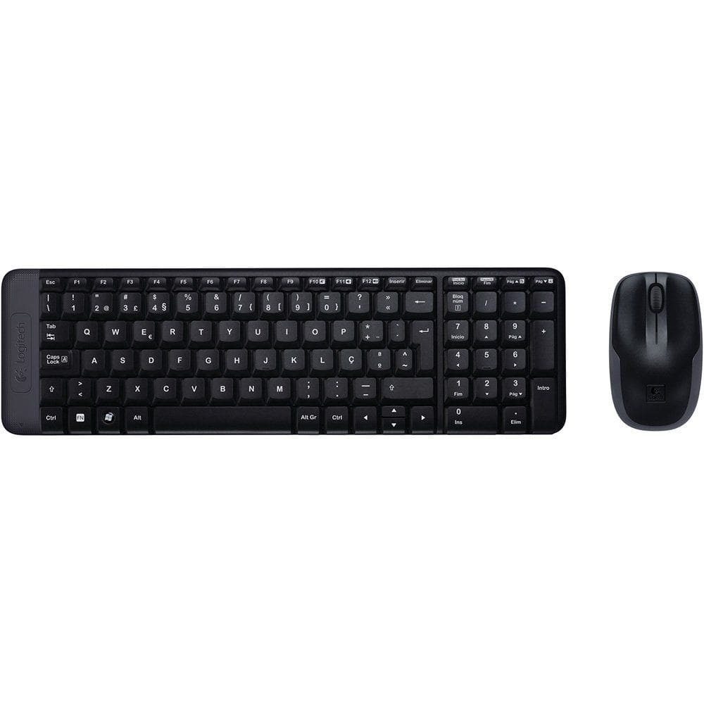 Kit Teclado e Mouse Logitech MK220 Wireless, ABNT2, Preto