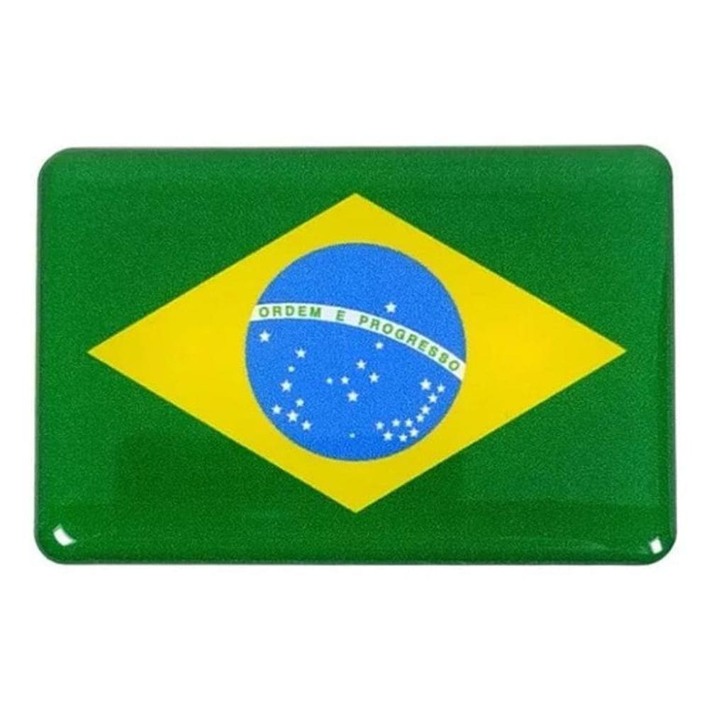 Adesivo Bandeira Brasil Carro Moto Capacete Resinado Bd1