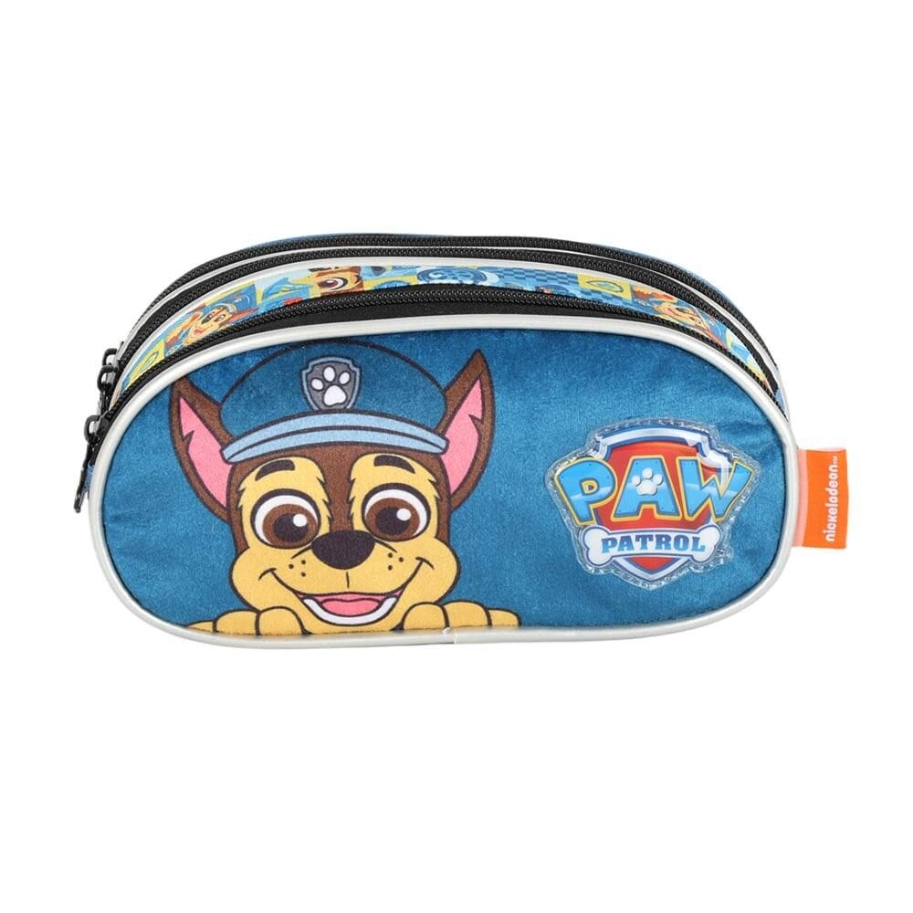Estojo Infantil Escolar Triplo - Patrulha Canina - Chase - Luxcel