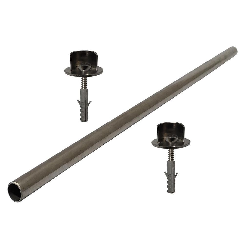 Kit Tubo De Inox 60-65Cm + Suportes Para Elevação De Grelha