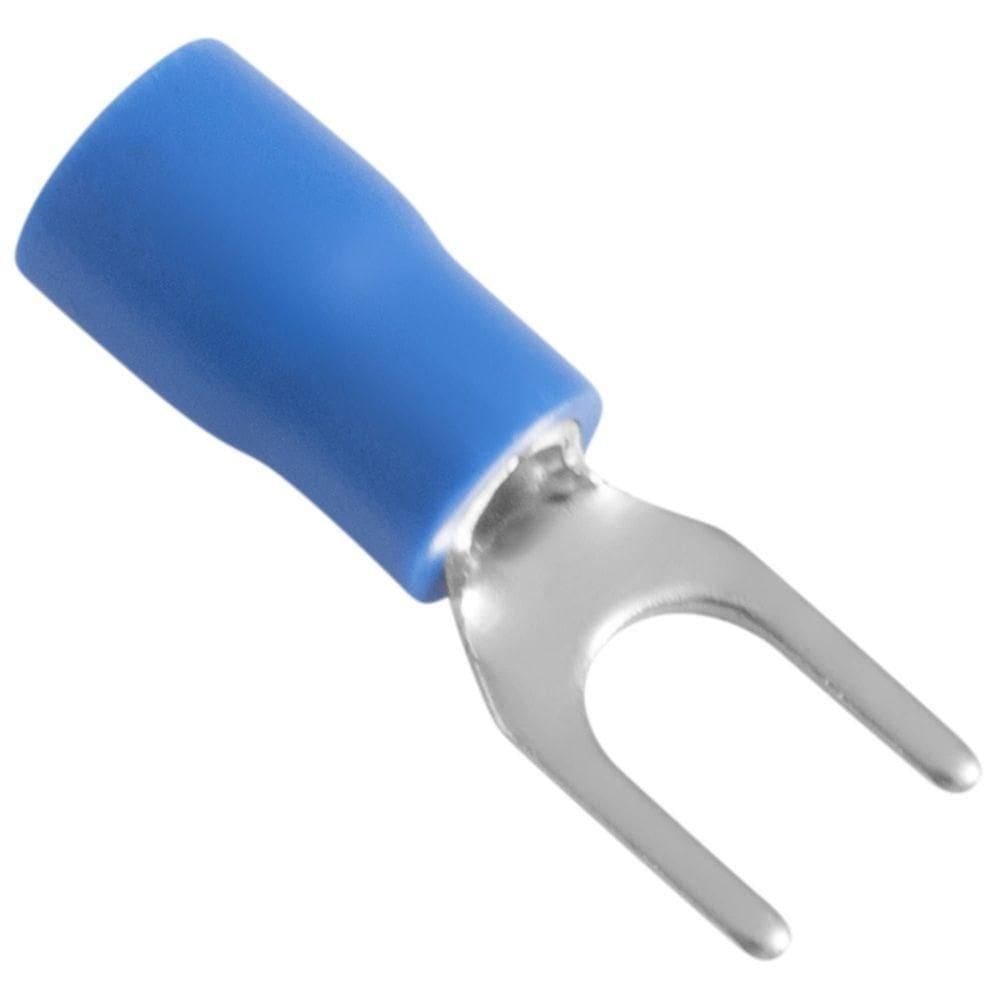 Terminais De Conexão Forquilha Tramontina Cobre Estanhado E Nylon 2,5cm² X 6,4cm X M4 Azul 100pçs Tramontina