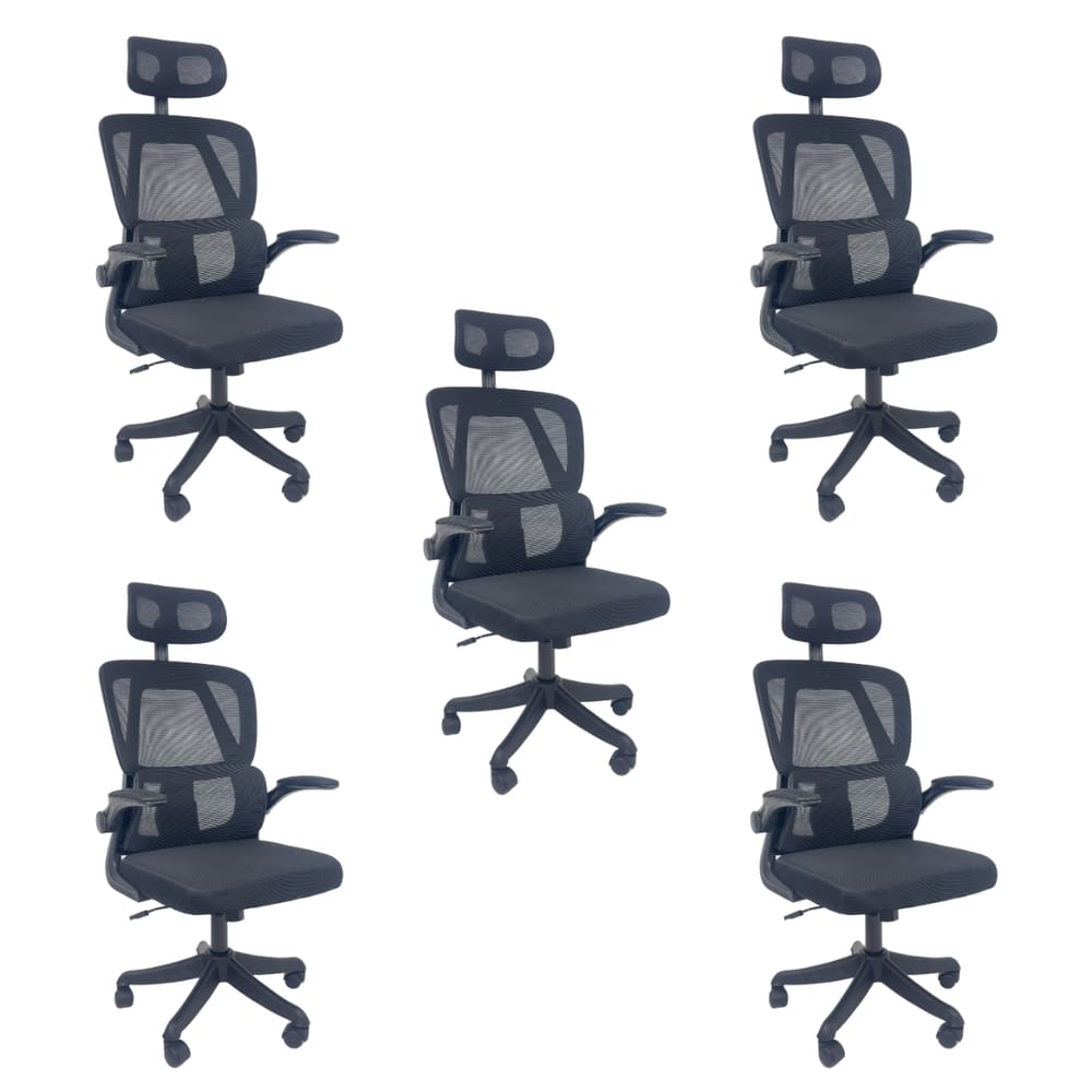 Kit 5 Cadeiras de Escritório Oficial Legacy Preto