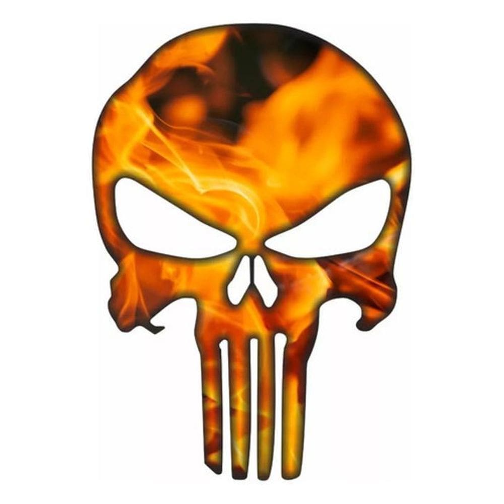 Adesivo O Justiceiro Punisher Caveira Fogo Resinado Res06