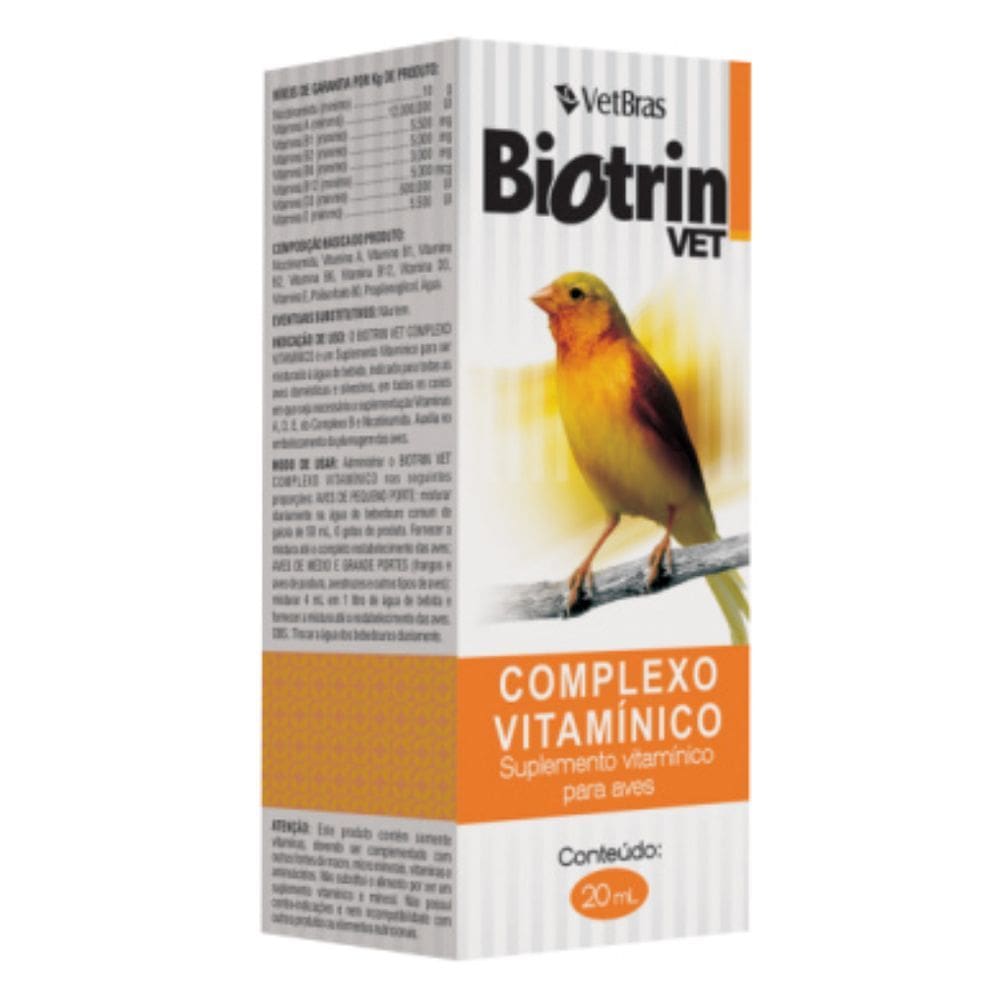 Biotrin Vet VetBras Complexo Vitamímico para Aves 20ml