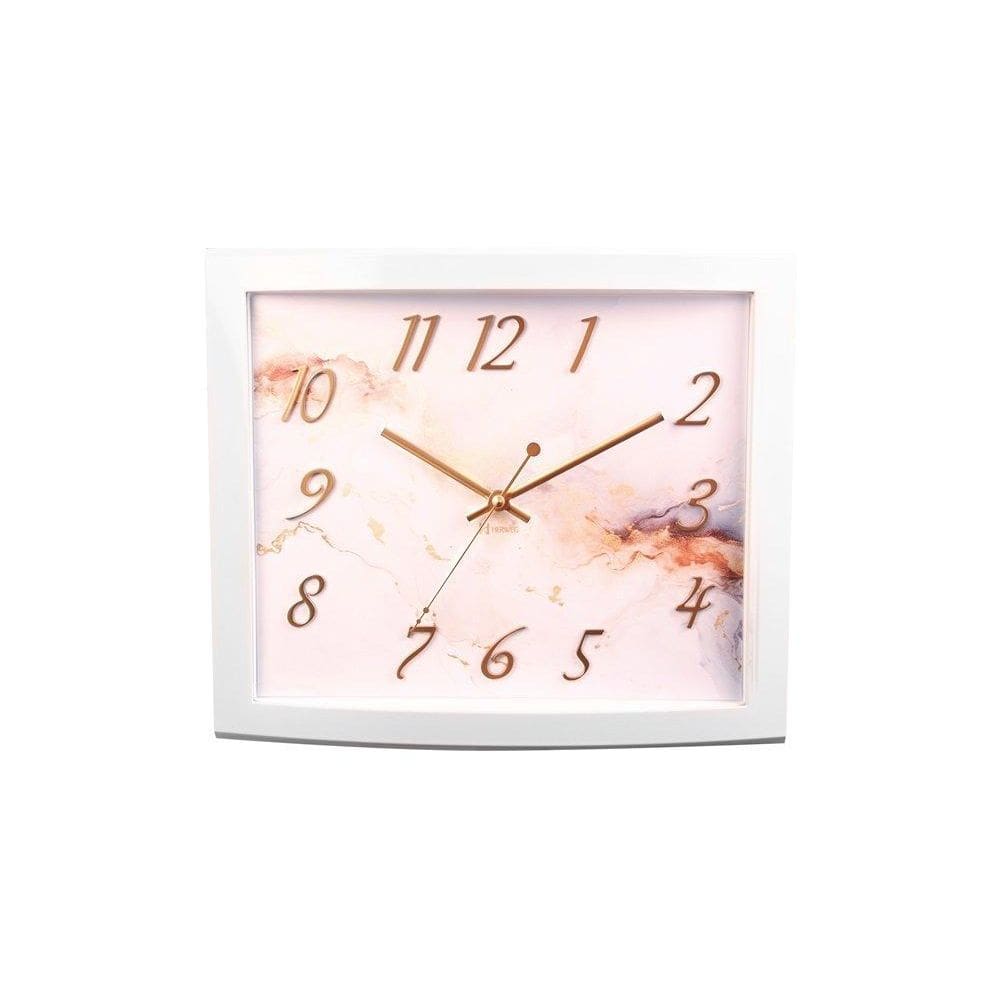 Relógio De Parede Retangular Branco Brilhante Herweg 6912-24
