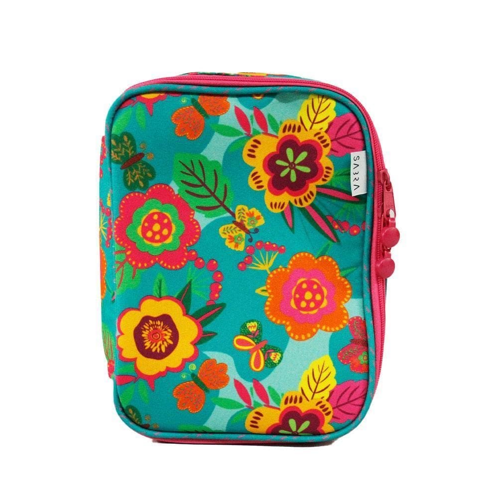 Estojo Baú Box Escolar Jardim Encantado Verde Sabra