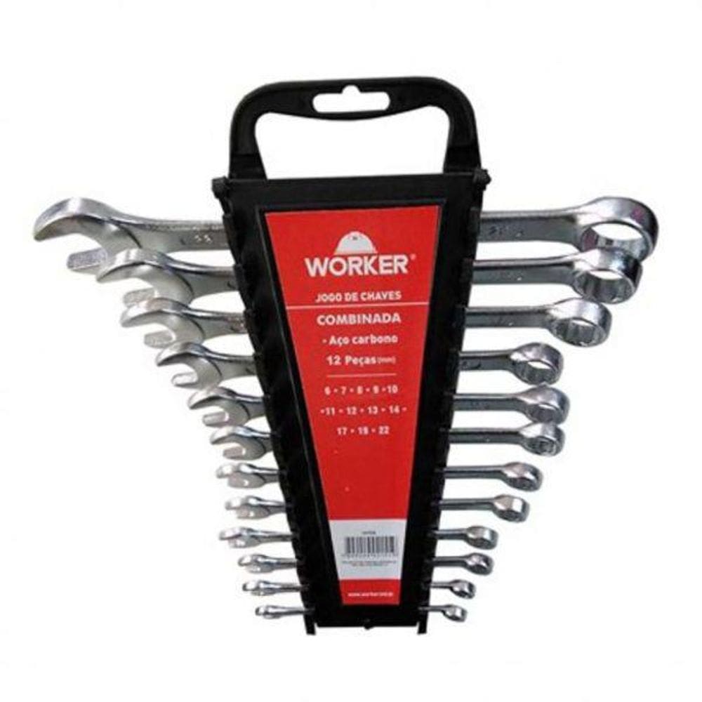 Jogo De Chave Combinada Worker 12 Peças 6Mm Á 22Mm
