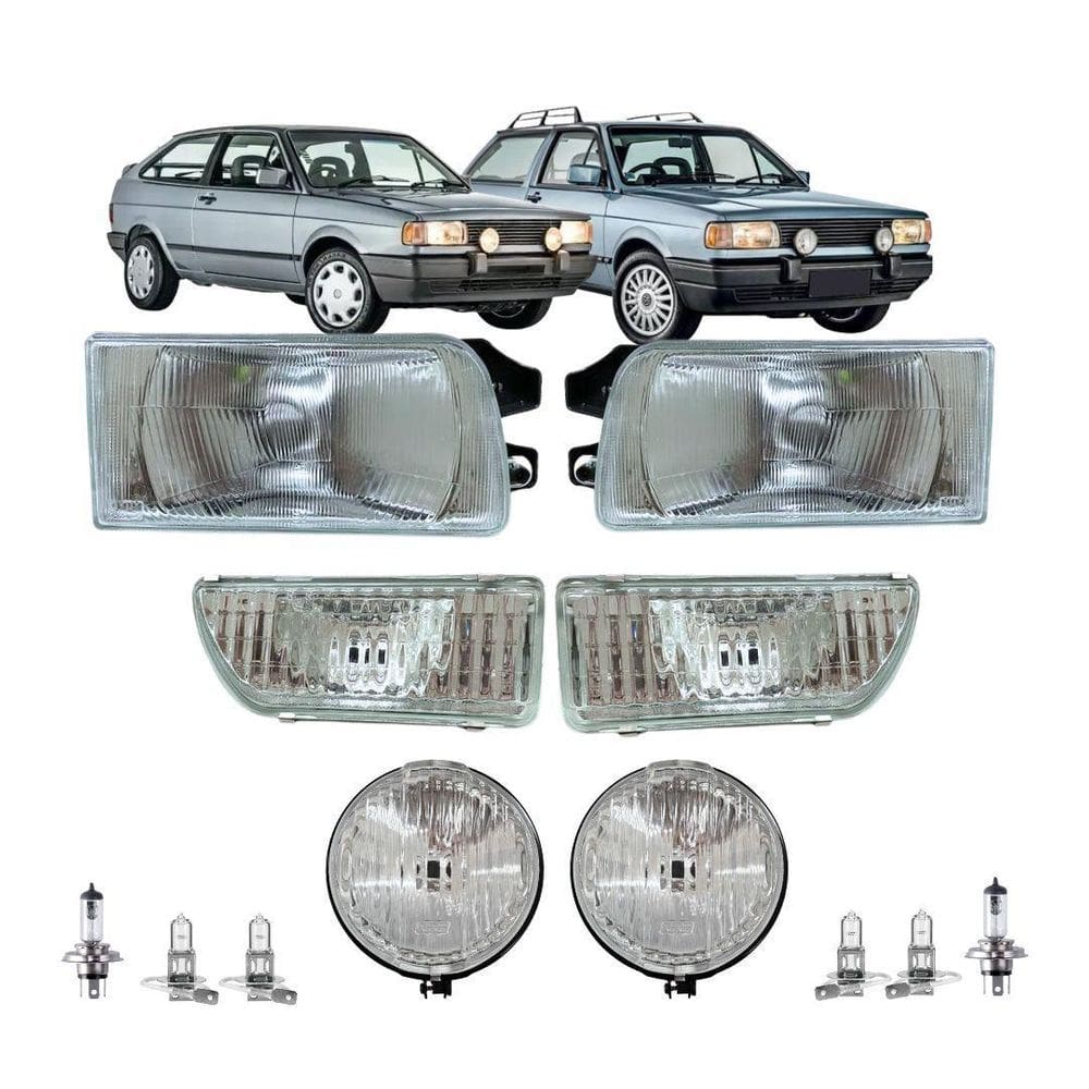 Kit Farol Principal Milha Para Gol Parati G1 91 A 95 Vidro