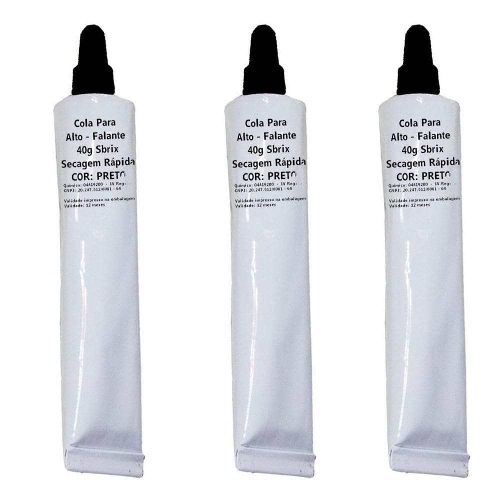 Cola Para Alto-Falante 40G Sbrix Cor Preta Com 3 Unidades