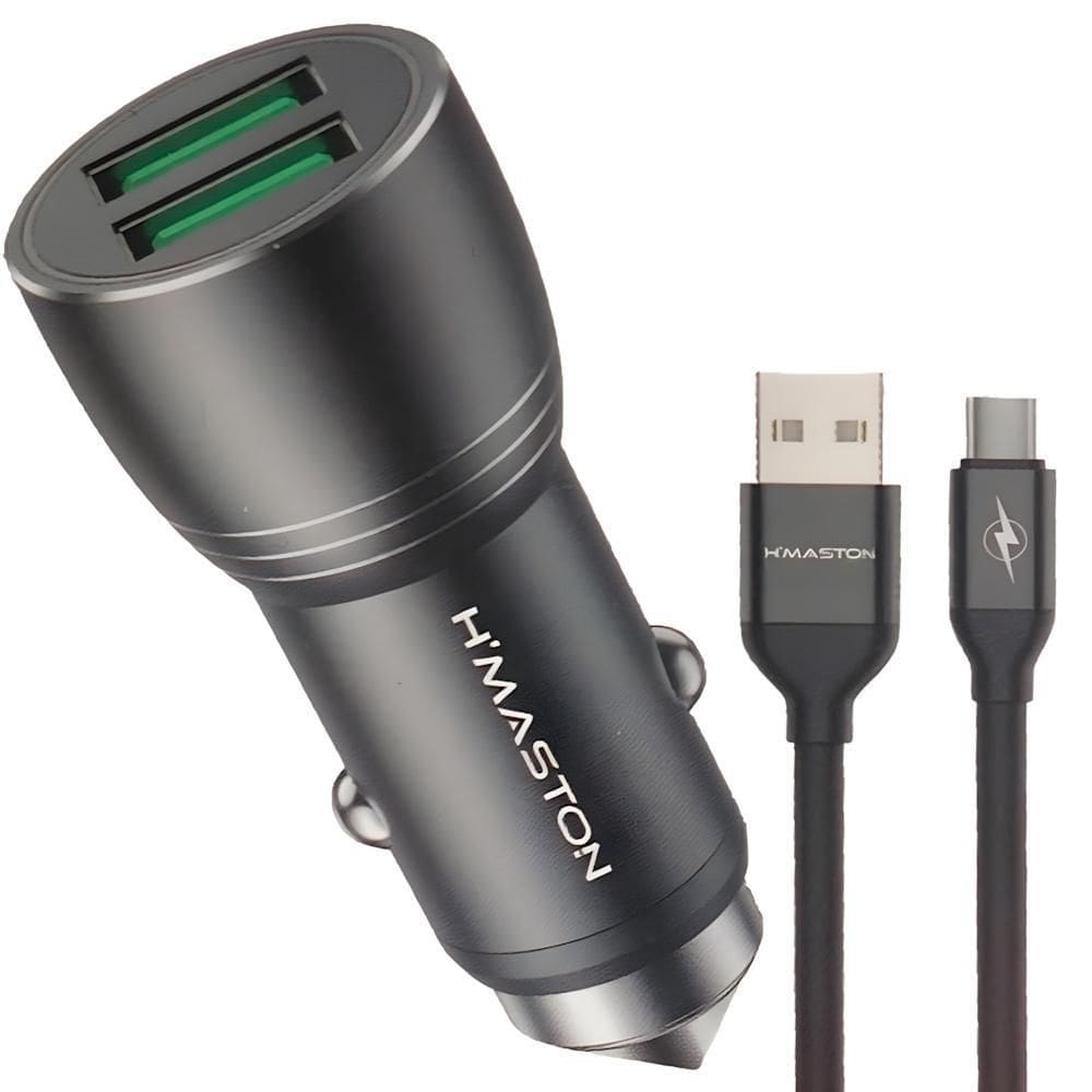 Carregador Rápido Veicular Poderoso 4.8A Máximo Usb Tipo C