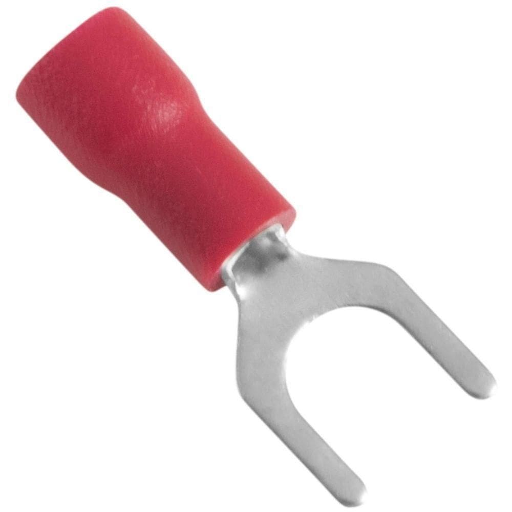 Terminais Conexão Forquilha Tramontina Cobre Estanhado Nylon 1,5 Mm² X 8,1 Mm X M5 Vermelho 100 Pçs Tramontina