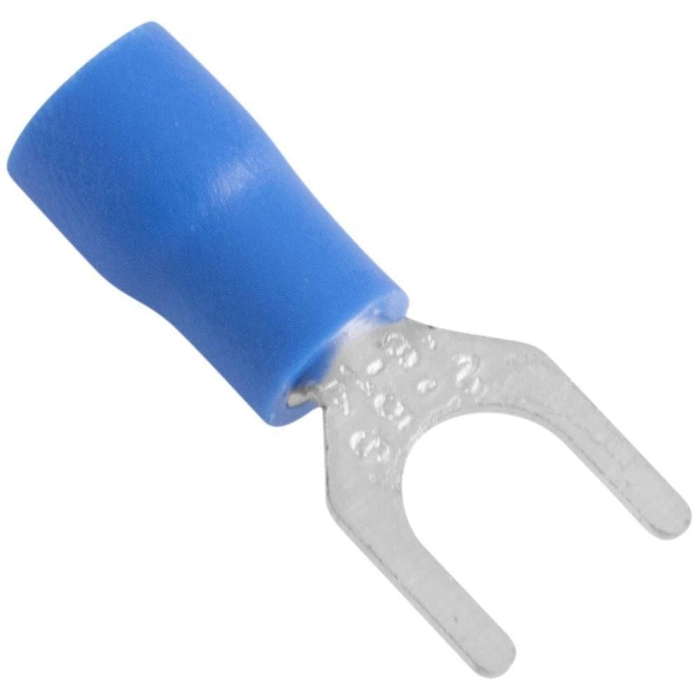 Terminais De Conexão Forquilha Tramontina Cobre Estanhado Nylon 2,5 Mm² X 8,1 Mm X M5 Azul 100 Peças Tramontina