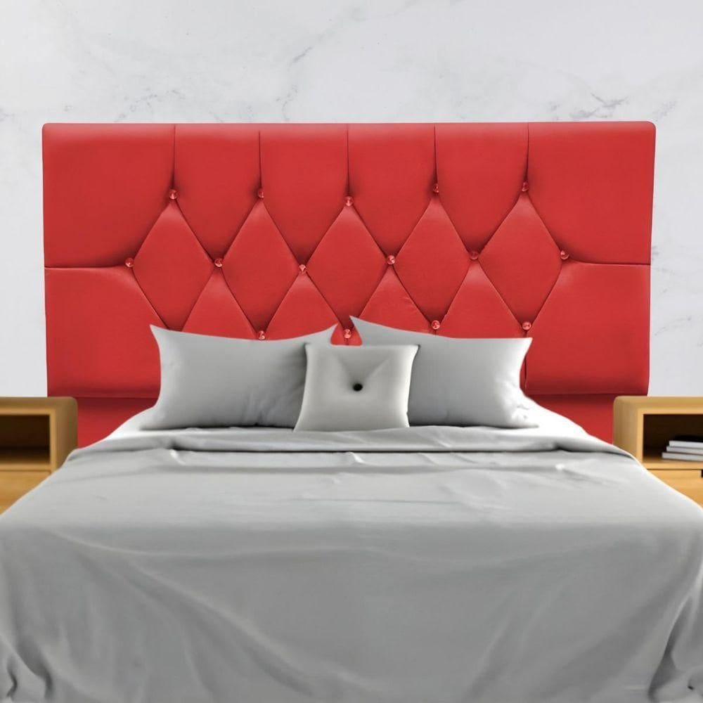 Cabeceira Para Cama Box Estofada Casal 140 Cm Suede Isabela Vermelho