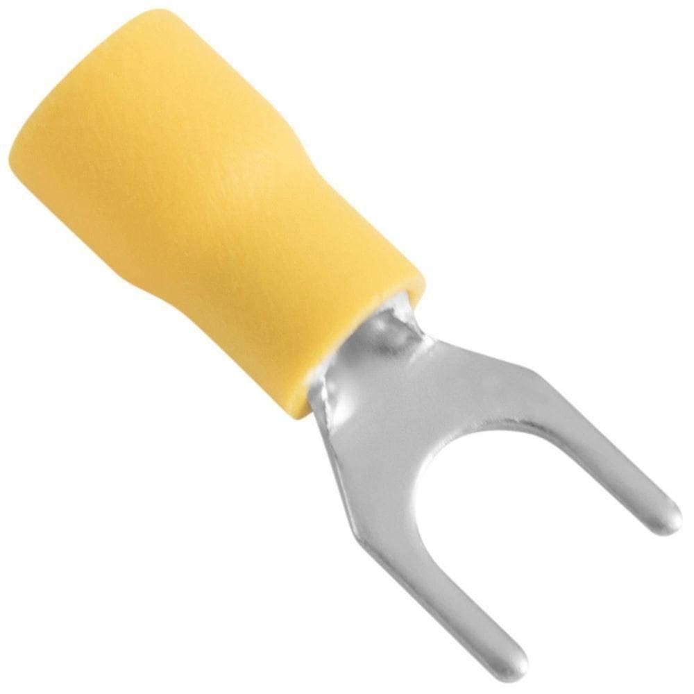 Terminais De Conexão Forquilha Tramontina Cobre Estanhado Nylon 6 Mm² X 15 Mm X M6 Amarelo 25 Peças Tramontina