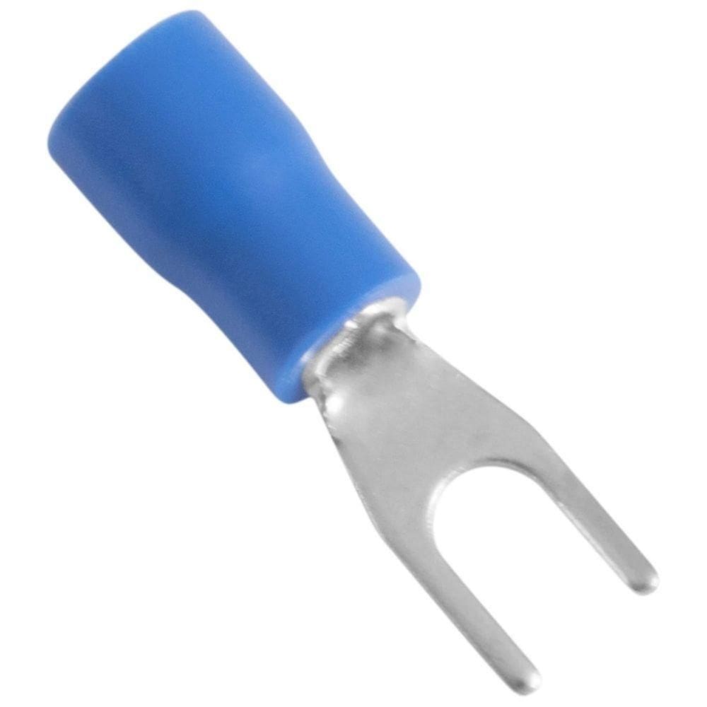 Terminais Conexão Forquilha Tramontina Cobre Estanhado Nylon 2,5 Mm² X 5,7 Mm X M3,5 Azul 100 Peças Tramontina