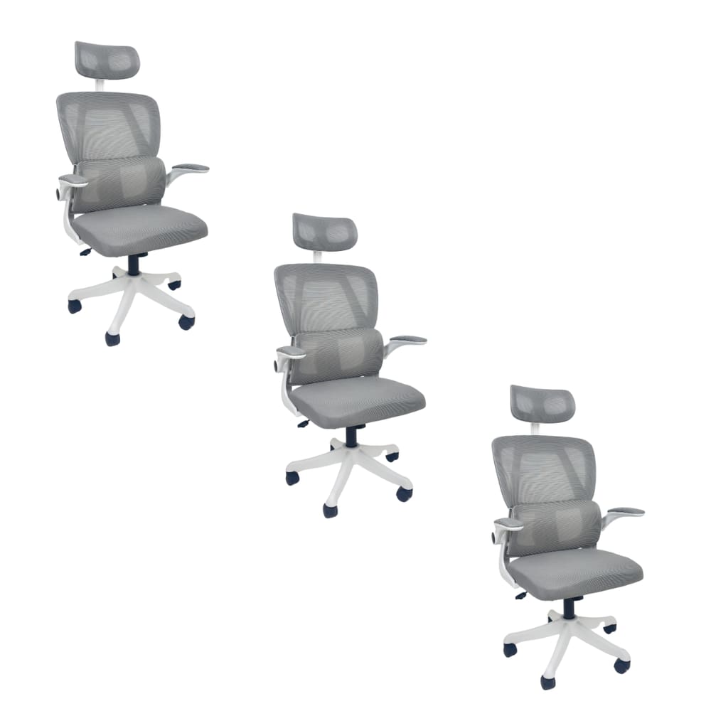 Kit 3 Cadeiras de Escritório Oficial Legacy Cinza
