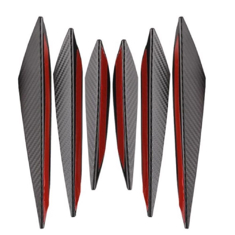 Kit 6 Spoiler Canards Para-Choques Dianteiro Carbono Grande