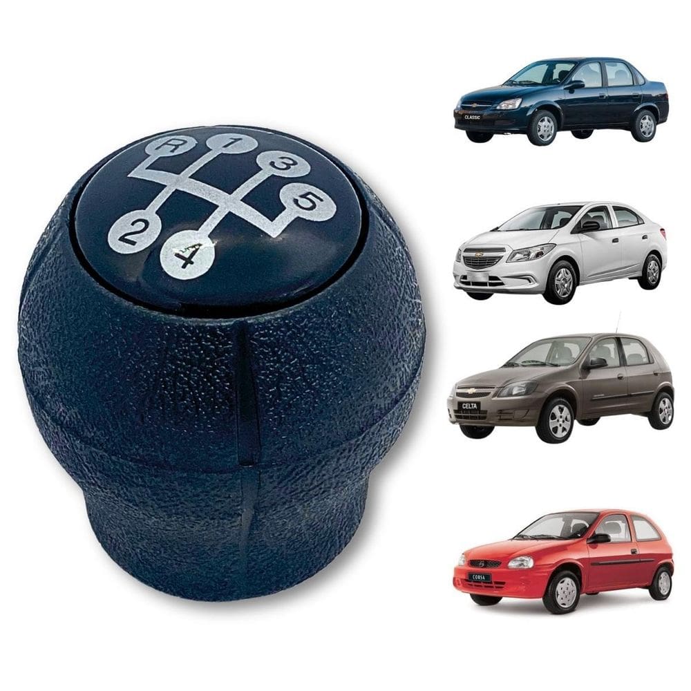 Manopla Bola Cambio Corsa Celta Prisma Classic - Lente Preta