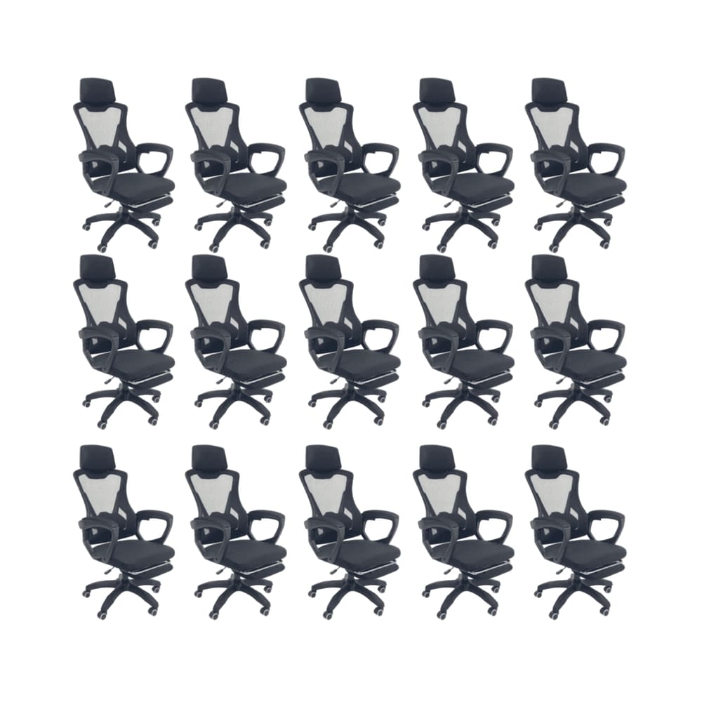 Kit 15 Cadeiras de Escritório Oficial Supreme Preto