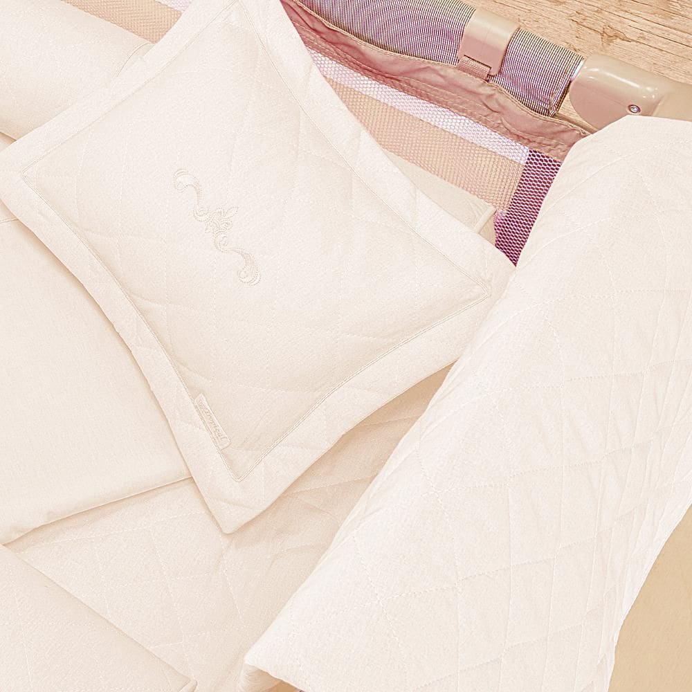 Cobre Leito Berço Desmontável Com Almofada Arabesco Palha