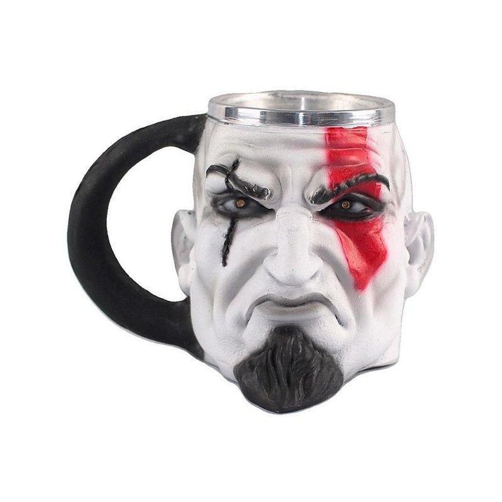 Caneca Decorativa 3D Bad Kratos God Of War Resina Oficial
