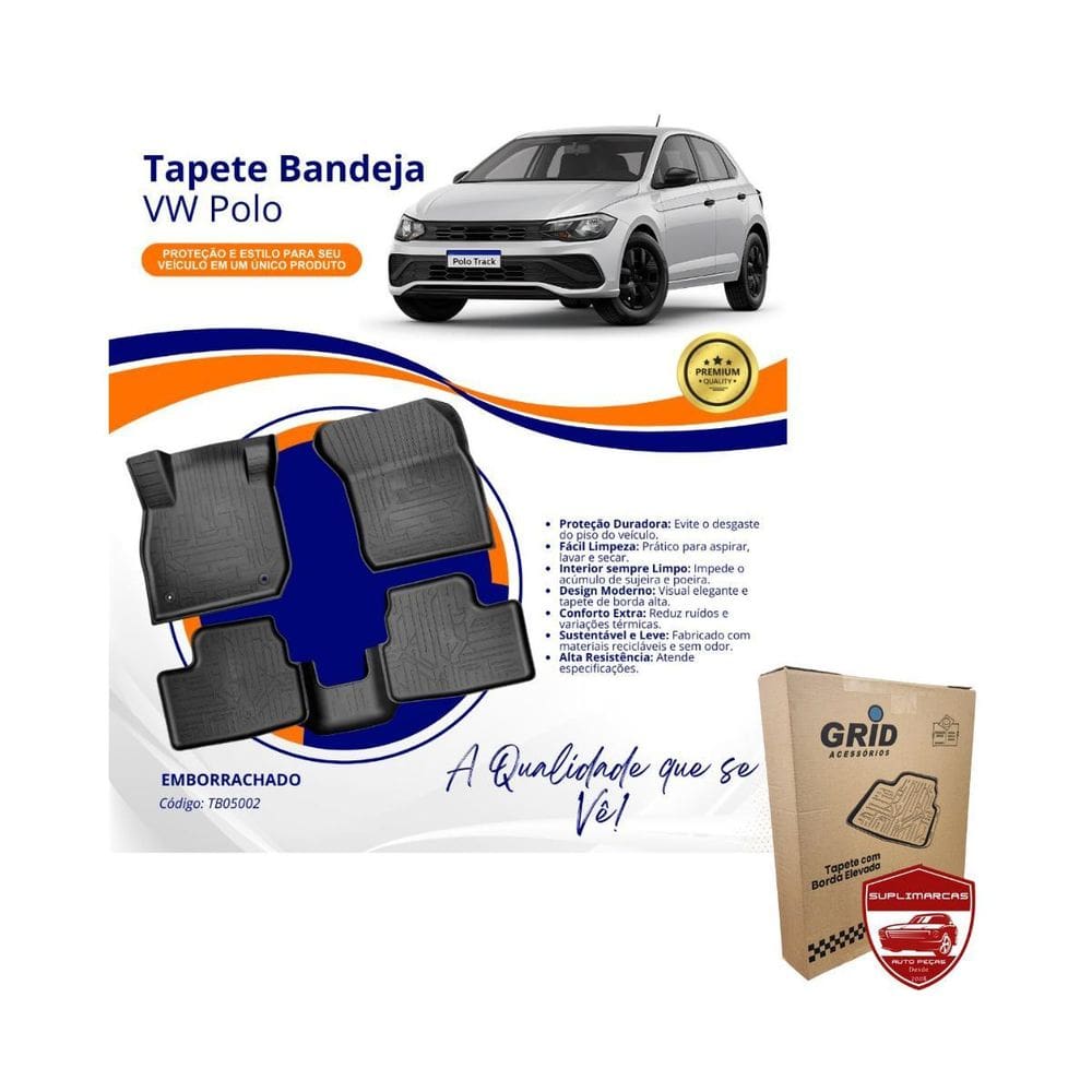 Tapete Borracha Bandeja Volkswagen Polo 2017