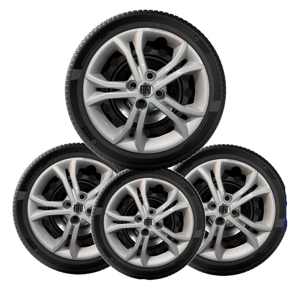 4X Calota Argo Cronos Siena Palio Aro 15 Prata Logo Novo