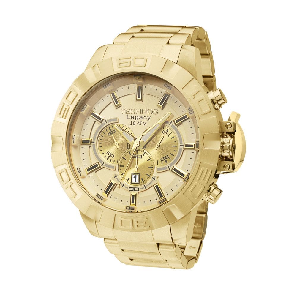 Relógio Masculino Technos Legacy Dourado Grande Js25ba/4x