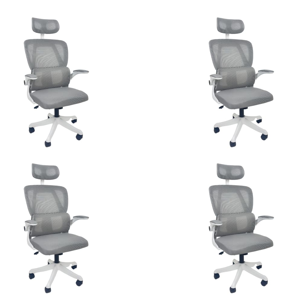 Kit 4 Cadeiras de Escritório Oficial Legacy Cinza