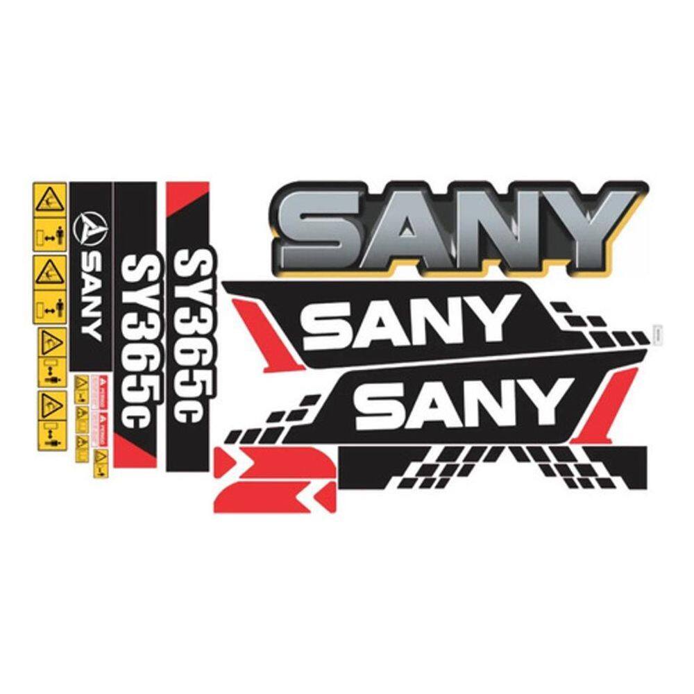 Kit Adesivo Escavadeira Hidráulica Sany Sy365C + Etiqueta Mk