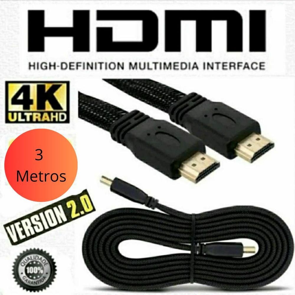 Cabo Hdmi 20 3M Alta Definição Premium Jogos Tv Filmes