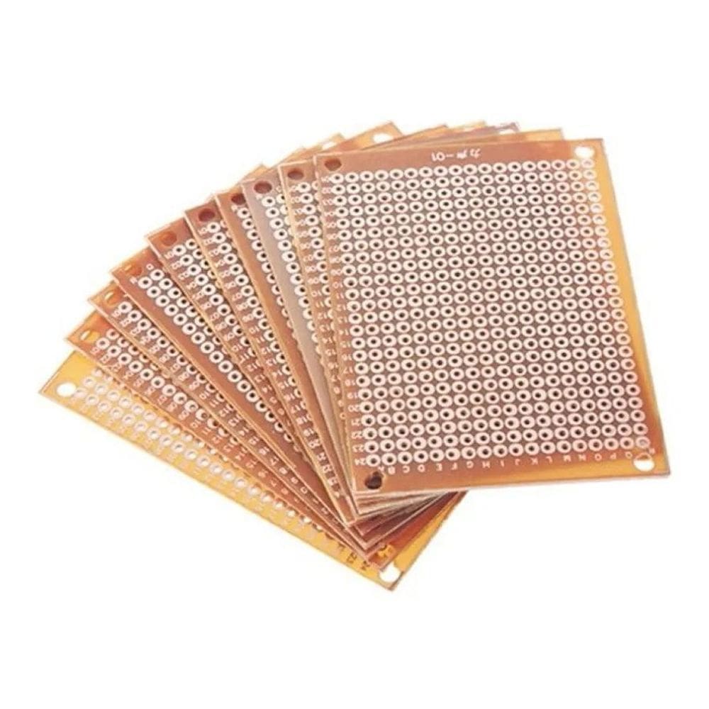 2X 10X Placa De Fenolite Ilhada 5X7 Cm Pcb Perfurada Protóti