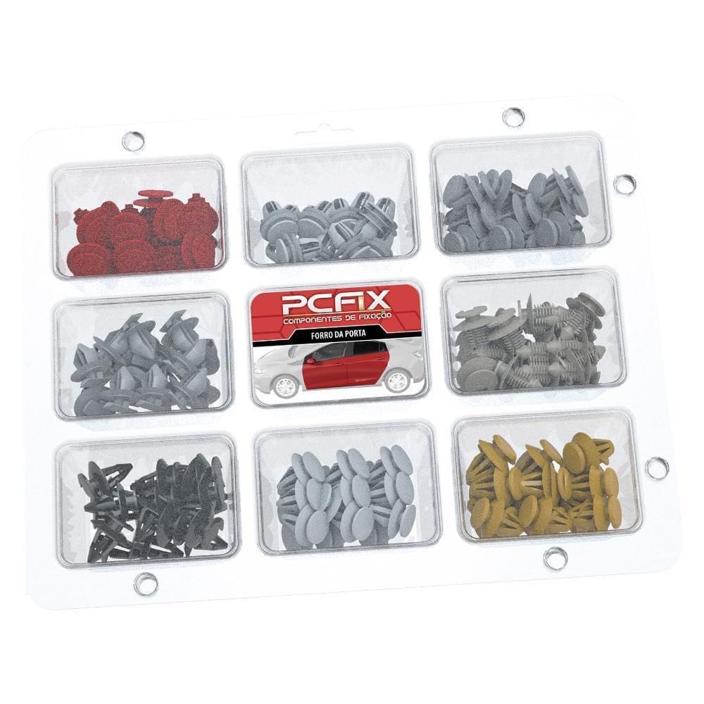 Kit 190 Grampo Presilhas Pcfix Forro De Porta Gm Fiat Vw