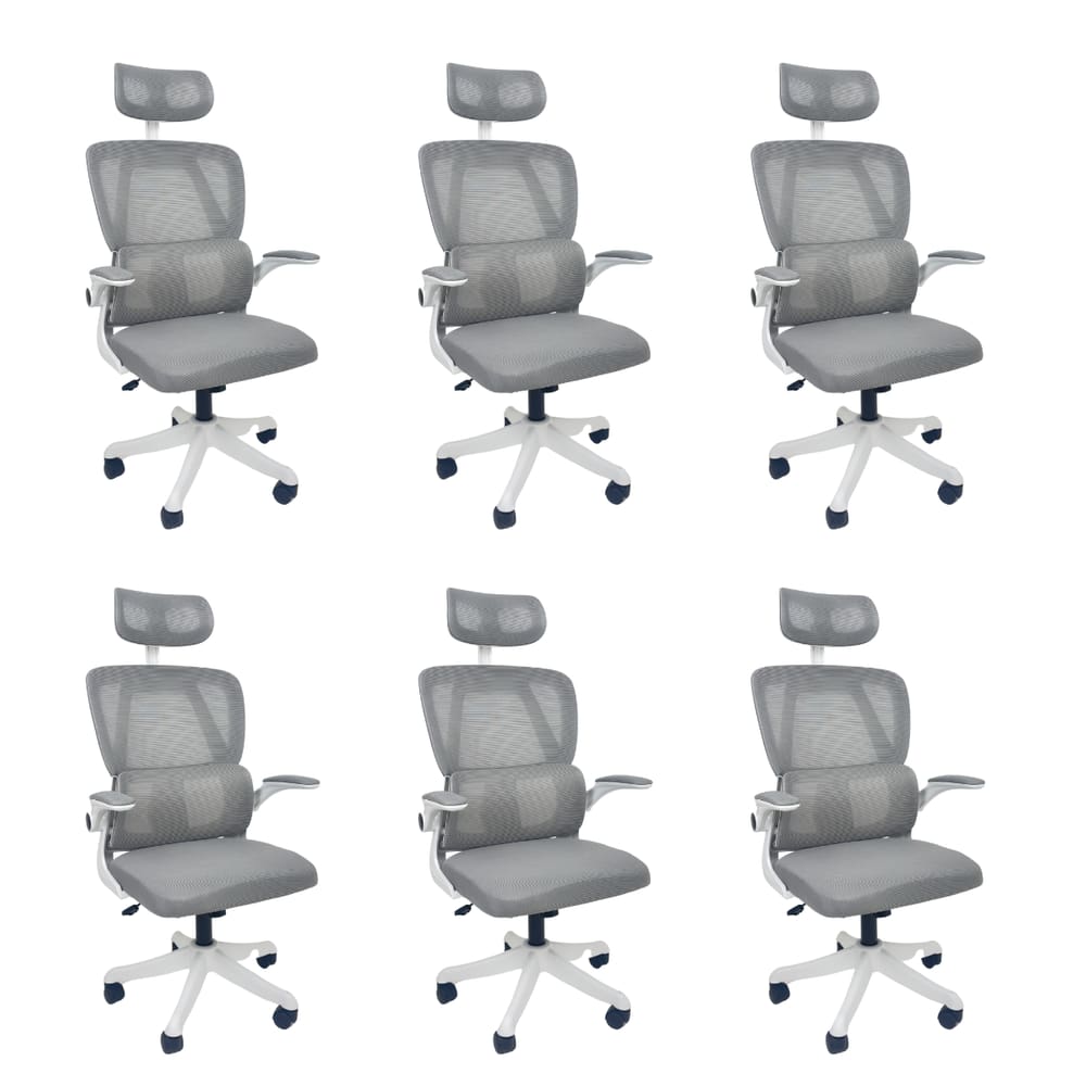 Kit 6 Cadeiras de Escritório Oficial Legacy Cinza
