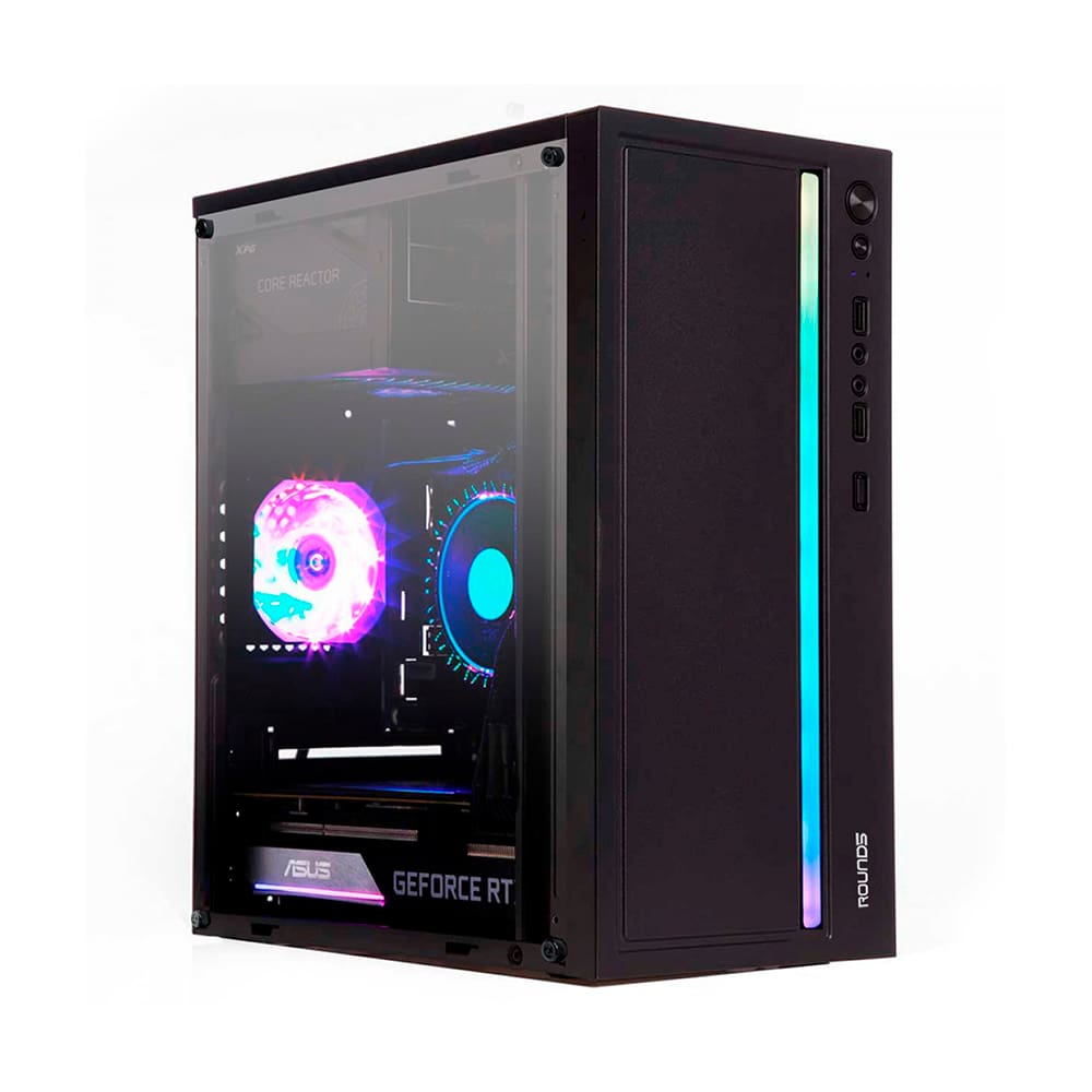 Gabinete Gamer Round5 Viper Black RGB Mid Tower mATX Sem Fans Preto