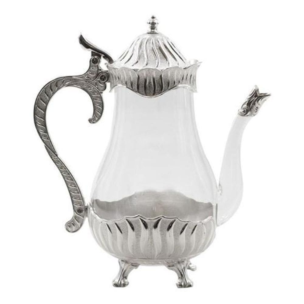 Chaleira De Vidro E Metal Super Luxo 25 X 16