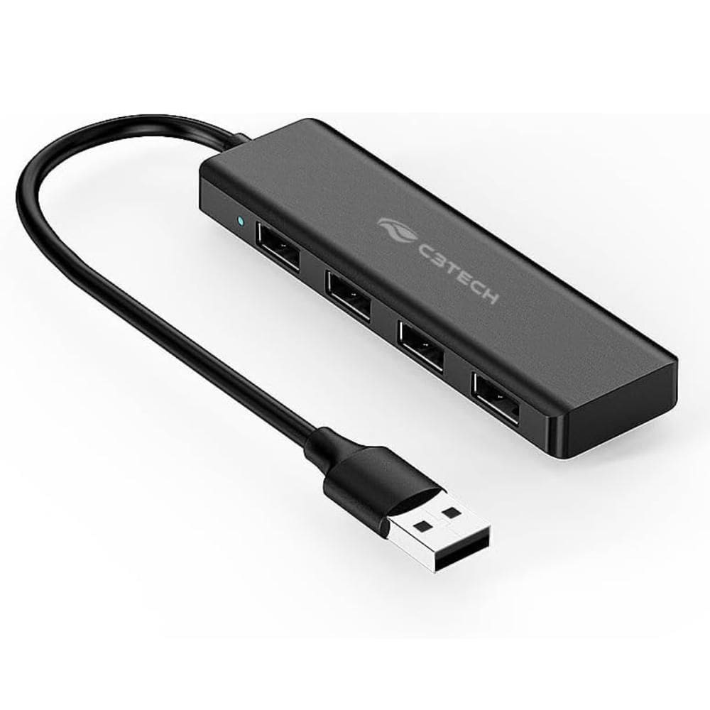 Hub Usb 2.0 4 Portas Usb Femêa Preto Até 480 Mbps Hu-230Bk
