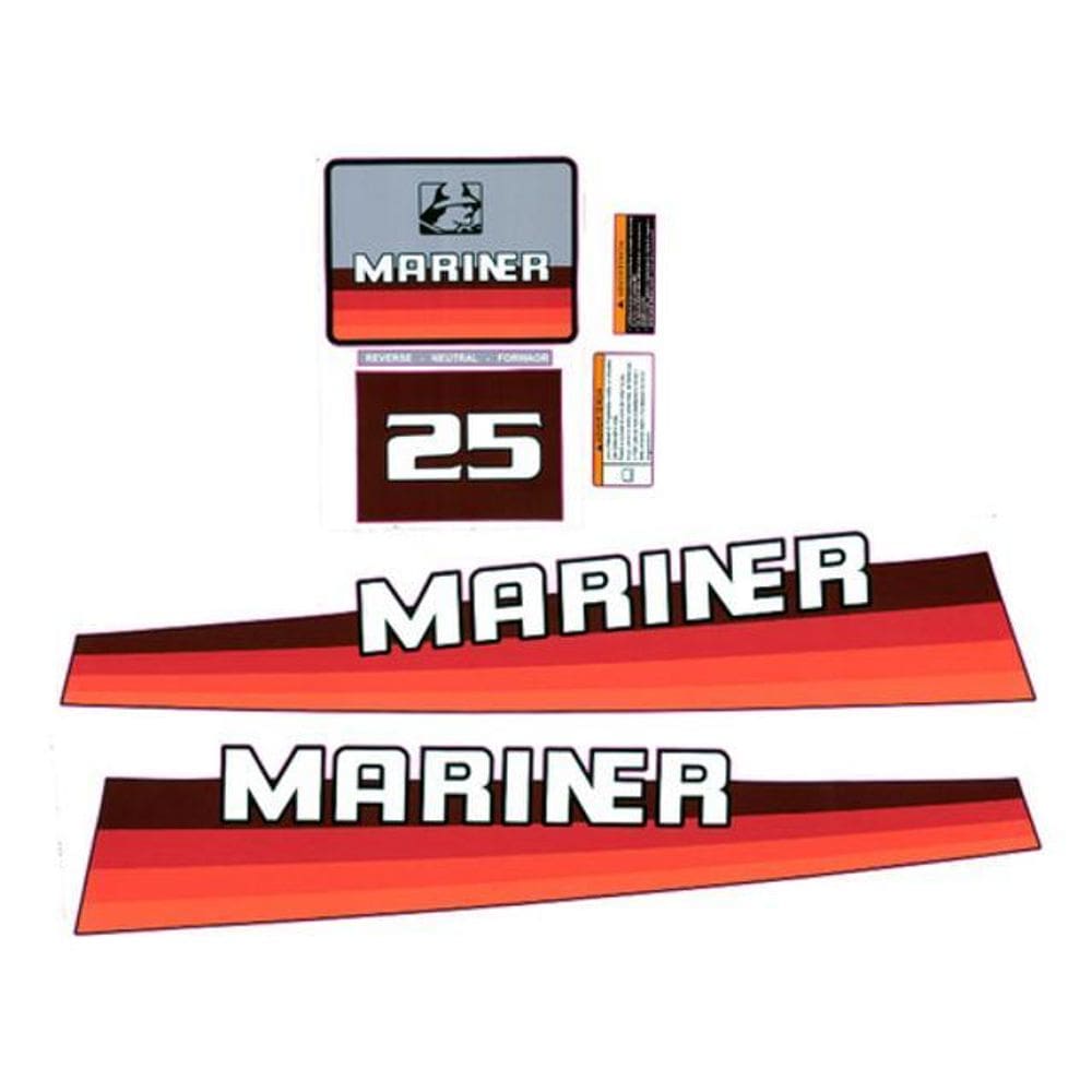Kit Adesivos Mariner 25 Para Motor De Popa