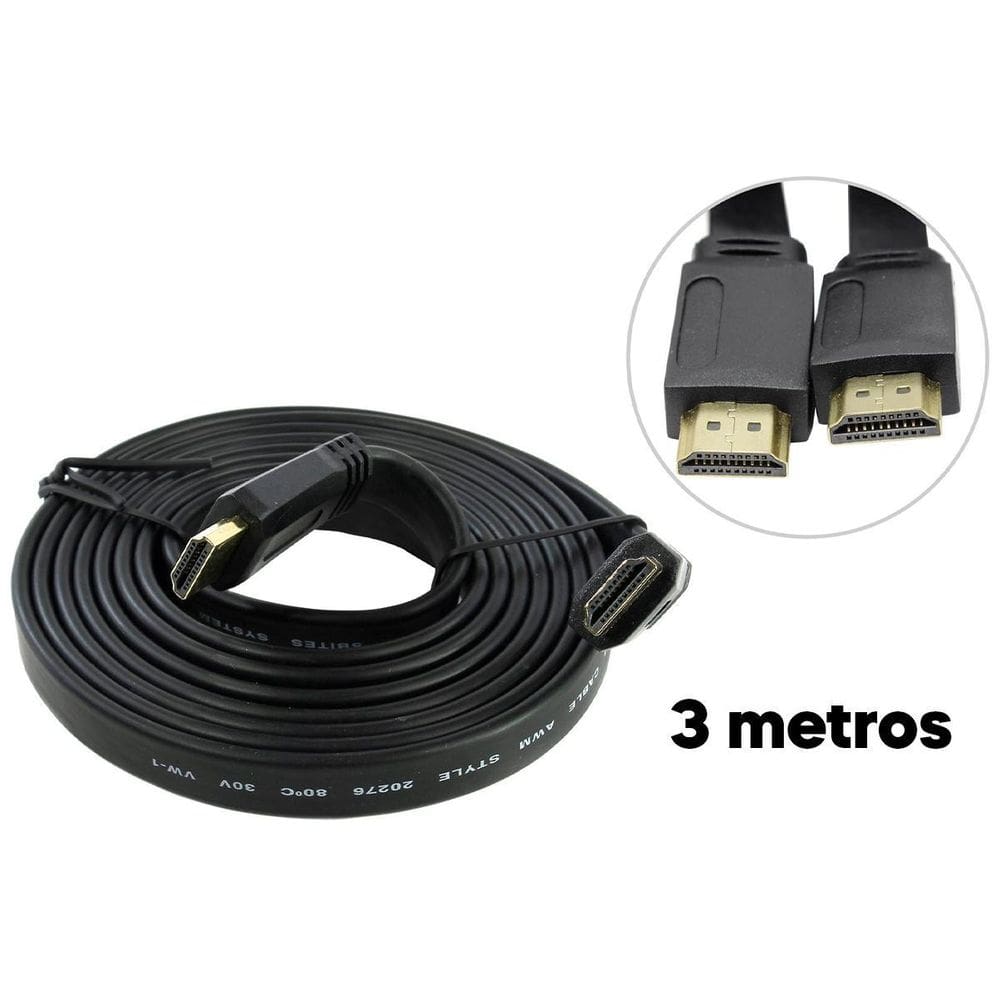 Cabo Hdmi 3 Metros 4K Hd 3D Ideal Para Tv Pc Monitor