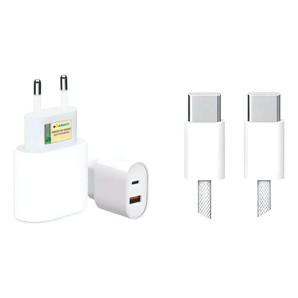 Carregar Turbo 20W Com 2 Entradas Usb-A + Usb-C