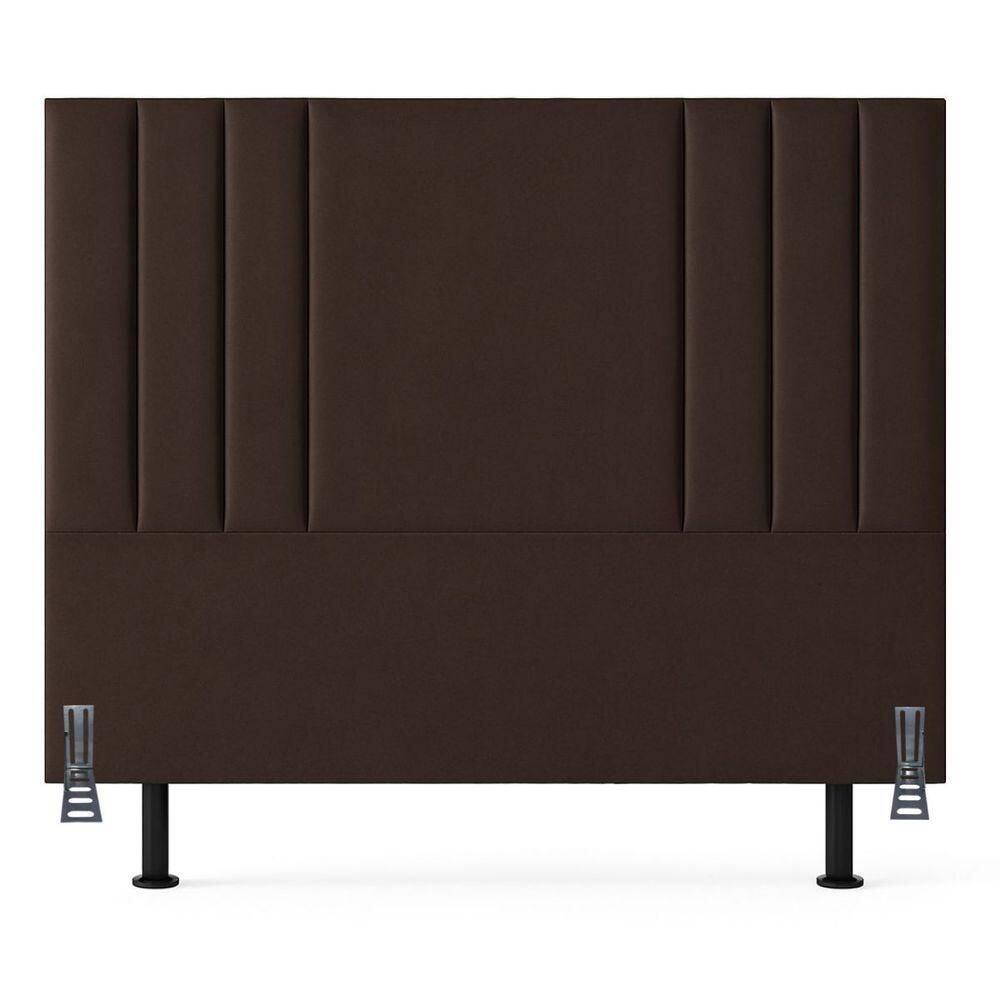 Cabeceira Cama Solteiro 100 Cm Linho Frame Box Estofada Marrom