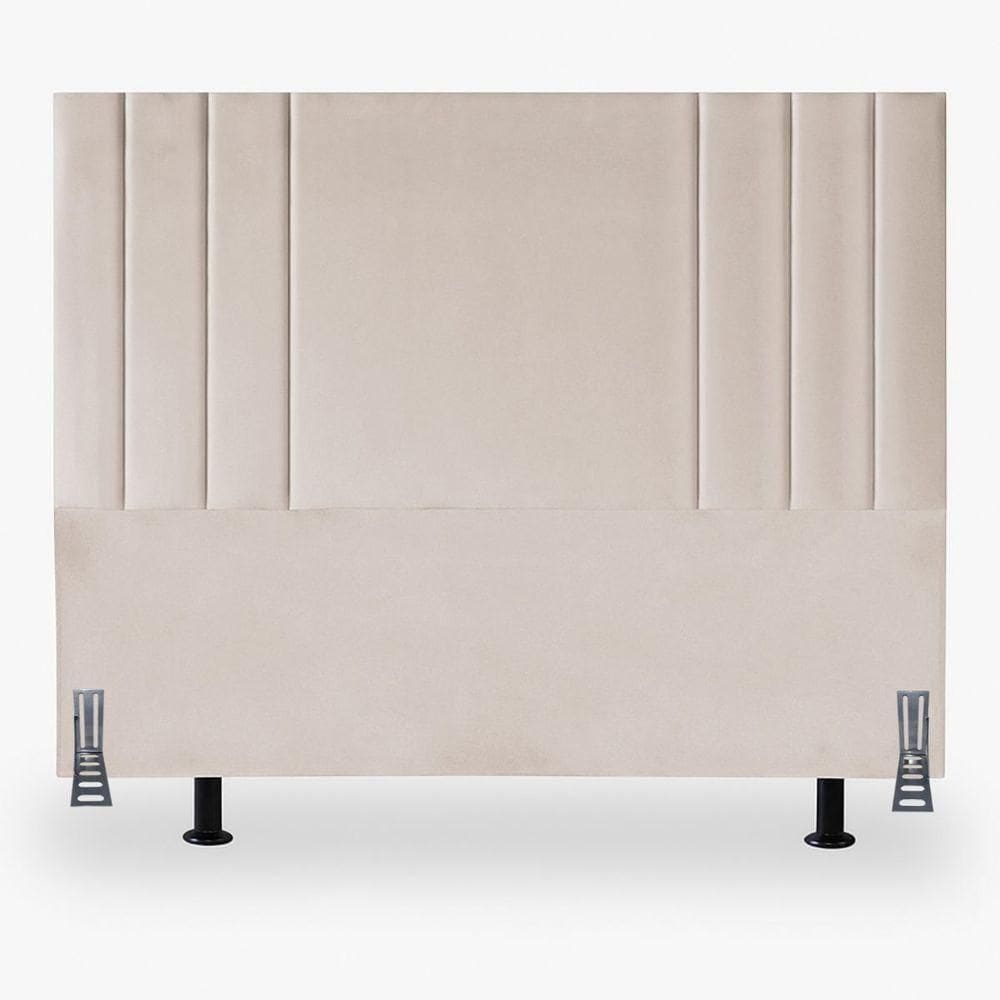 Cabeceira Cama Solteiro 100 Cm Linho Frame Box Estofada Bege